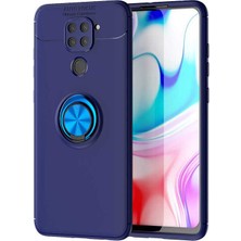 Fibaks Xiaomi Redmi Note 9 Kılıf Yüzüklü Standlı Autofocus Shockproof Ravel Silikon