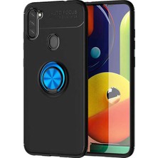 Kilifone - Galaxy M11 - Kılıf Yüzüklü Auto Focus Ravel Karbon Silikon Kapak