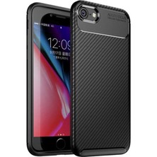 Fibaks Apple iPhone 8 Kılıf Rugged Armor Darbe Emici Uzun Ömürlü Dayanıklı Parmak İzi Yapmaz Karbon Tasarım Negro Silikon Kapak