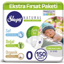 Sleepy Bebek Bezi Ekstra Fırsat Paketi 0 Numara 0 - 3 Kg Prematüre 150 Adet