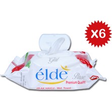 Elde 100'LÜ  Islak Havlu Gül Premium 100 Yaprak 6'lı Paket