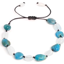 Taş Rüyası Akuamarin Apatit Örme Bileklik