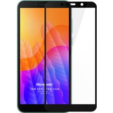 Microsonic Huawei Honor 9S Tam Kaplayan Temperli Cam Ekran Koruyucu Siyah