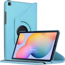 Microsonic Samsung Galaxy Tab S6 Lite 10.4" P610 Kılıf 360 Rotating Stand Deri Mavi