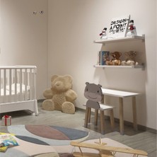 Odun Concept Doğal Ahşap Çocuk Aktivite Masa ve Sandalye Takımı Baby Hippo/bebek Su Aygırı