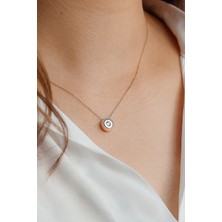 Semiz Kuyumculuk 14 Ayar Yuvarlak Tektaş Kolye