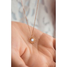 Semiz Kuyumculuk 14 Ayar Opal Taşlı Minimal Kolye