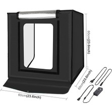 Puluz Profesyonel 60 x 60 cm LED Işıklı Ürün Fotoğraf Çekim Çadırı Katlanabilir Portatif LED 5500K  6 AL-32483