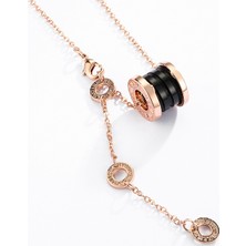 Chavin Roma Rakamlı Siyah Rose Kap. Bayan Kolye EG78SY