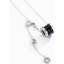 Chavin Roma Rakamlı Siyah Bayan Kolye EG79SY