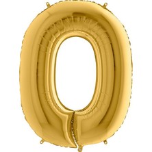 Kikajoy 0 Rakam Altın Folyo Balon 102 cm