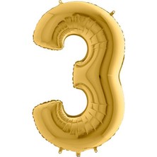 Kikajoy 3 Rakam Altın Folyo Balon 102 cm