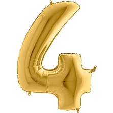 Kikajoy 4 Rakam Altın Folyo Balon 102 cm