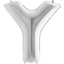 Kikajoy Y Harf Gümüş Folyo Balon 102 cm