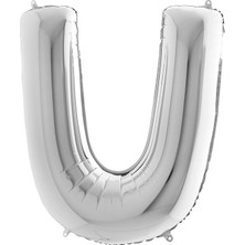 Kikajoy U Harf Gümüş Folyo Balon 102 cm