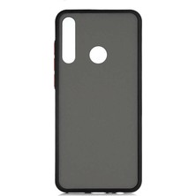CoverZone Huawei Y6P Kenarları Renkli Silikon Kılıf Siyah