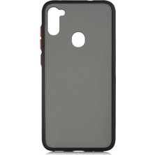 CoverZone Samsung Galaxy M11 Kenarları Renkli Silikon Kılıf Siyah