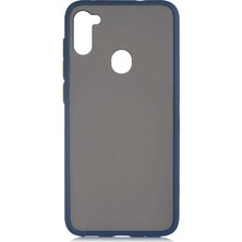 CoverZone Samsung Galaxy M11 Kenarları Renkli Silikon Kılıf Lacivert