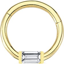 Altın Sepeti Altın Baget Taşlı Helix Küpe