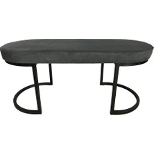 İrem Lilyum Oval Sırtsız Bank Puf Bench