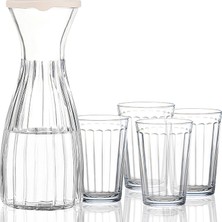 English Home Kapaklı Lona Cam 5 Parça Su Takımı 1000 Ml Şeffaf