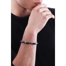 Labalaba Erkek Asimetrik Hematit&doğaltaş Bileklik