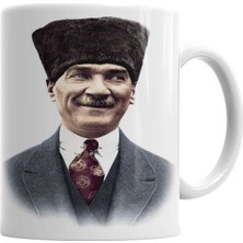 Baskı Dükkanı Mustafa Kemal Atatürk 06 Kupa Bardak Porselen