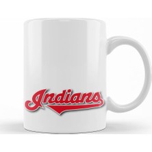 Baskı Dükkanı Cleveland Indians Logo Kupa Bardak Porselen