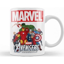 Baskı Dükkanı Marvel Avengers Kupa Bardak Porselen