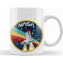 Baskı Dükkanı Nasa Rocket Logo Kupa Bardak Porselen