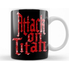 Baskı Dükkanı Attack On Titan Font Logo Kupa Bardak Porselen