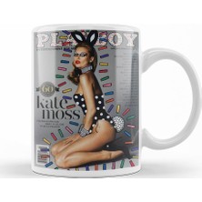 Baskı Dükkanı Play Boy Kate Moss Kupa Bardak Porselen