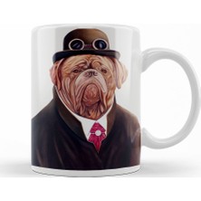 Baskı Dükkanı Süslü Pug Köpek Kupa Bardak Porselen