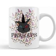 Baskı Dükkanı Unicorn Cat Kedi Kupa Bardak Porselen