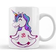 Baskı Dükkanı Unicorn Yoga Kupa Bardak Porselen