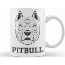 Baskı Dükkanı Pug Köpek Pit Bull Face Pitbull Aşıklar Kupa Bardak Porselen