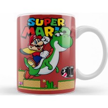 Baskı Dükkanı Süper Mario E Yoshi Kupa Bardak Porselen