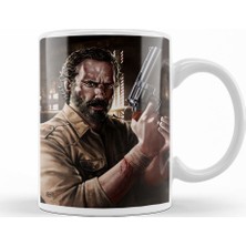 Baskı Dükkanı The Walking Dead Rick Çizim Kupa Bardak Porselen