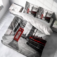 Monohome London 3D Pamuk Saten Çift Kişilik Nevresim Takımı
