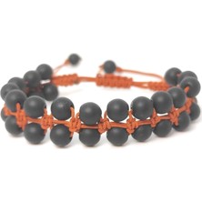 Taş Rüyası Obsidyen Örme Bileklik Kahverengi