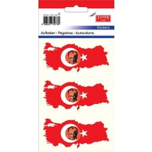 Tanex STC-161 Atatürklü Türkiye Çıkartma-2 Etiket 95 x 45 mm 6'lı