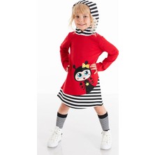 Denokids Uğurböceği Kapişonlu Kız Çocuk Elbise
