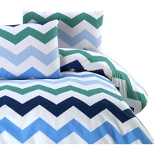 Menderes Home Zigzag Lacivert Çift Kişilik Nevresim+Yastık