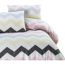 Menderes Home Zigzag Pembe Çift Kişilik Nevresim+Yastık