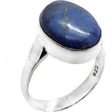 Otantik Gümüş ,lapis Oval Taşlı Gümüş Kadın Yüzük