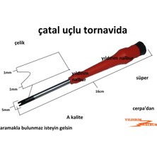 Cerpa Çatal Uçlu Tornavida 5X60 Elektronikçi Tornavida Çiftli