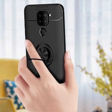 Tekno Grup Xiaomi Redmi Note 9 Kılıf Ultra Korumalı Yüzüklü Manyetik Ravel Silikon + Tam Kaplayan 6d Nano Ekran Koruyucu Kırmızı