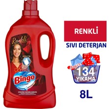 Bingo Renkli Sıvı Bakım Çamaşır Deterjanı 4 lt 2'li