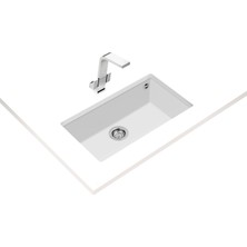 Teka SQUARE 72.40 TG ARTIC WHITE Tezgahaltı Granit Eviye Beyaz 72 cm 115230019