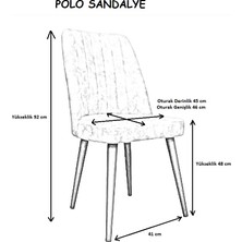 MyMassa Polo Sandalye Ahşap Siyah Ayaklı